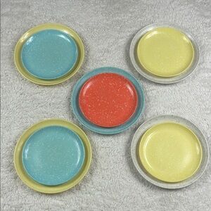 Vintage MCM Melamine plates - lot of 10 speckled